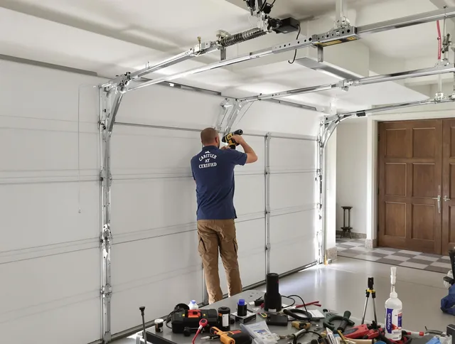 Manchester Garage Door Repair certified technician performing precision garage door repair in Manchester